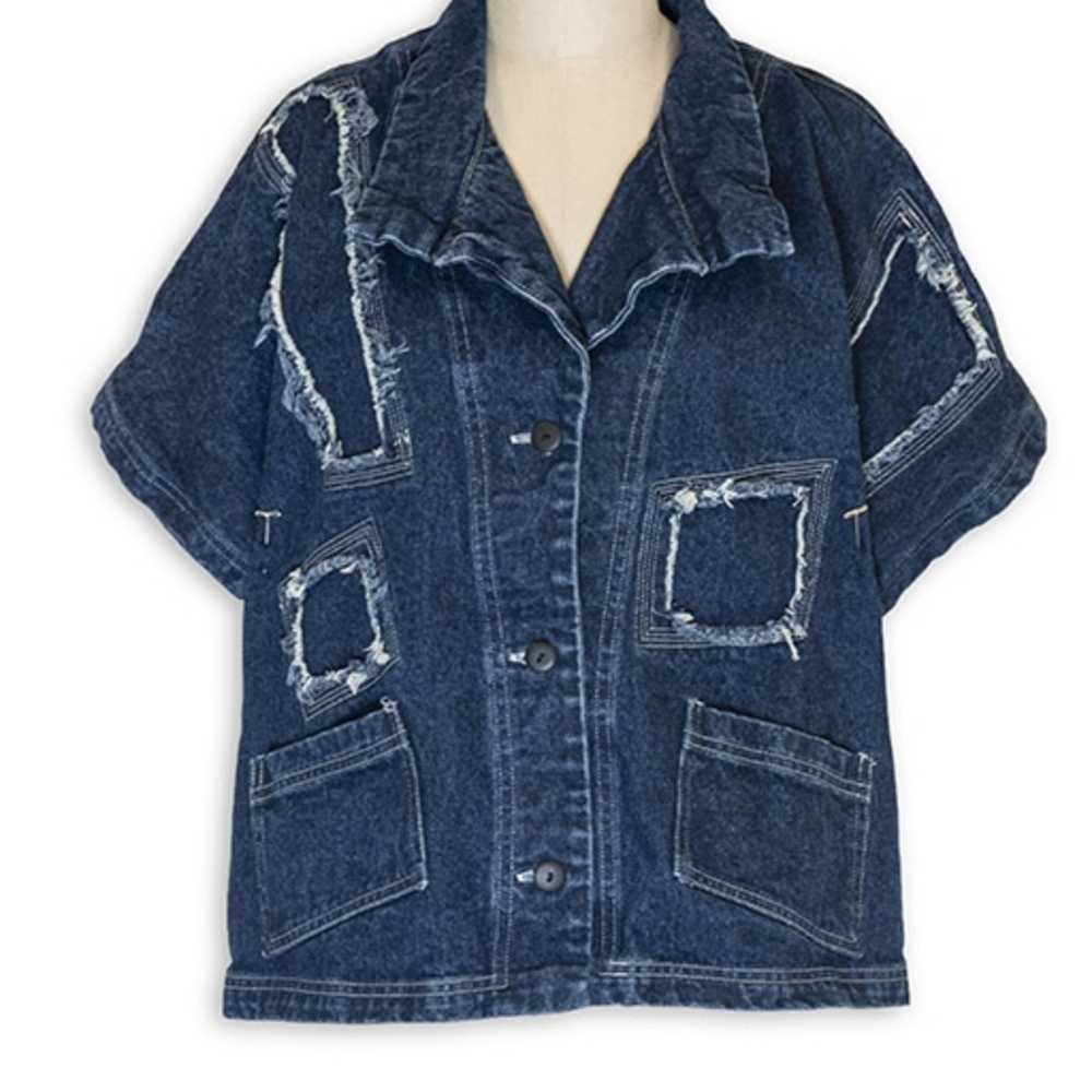 Denim Short-Sleeve Jacket